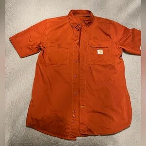 Carhartt Mens Ripstop Vented Short Sleeve Work Shirt M Orange NEW WO Tags